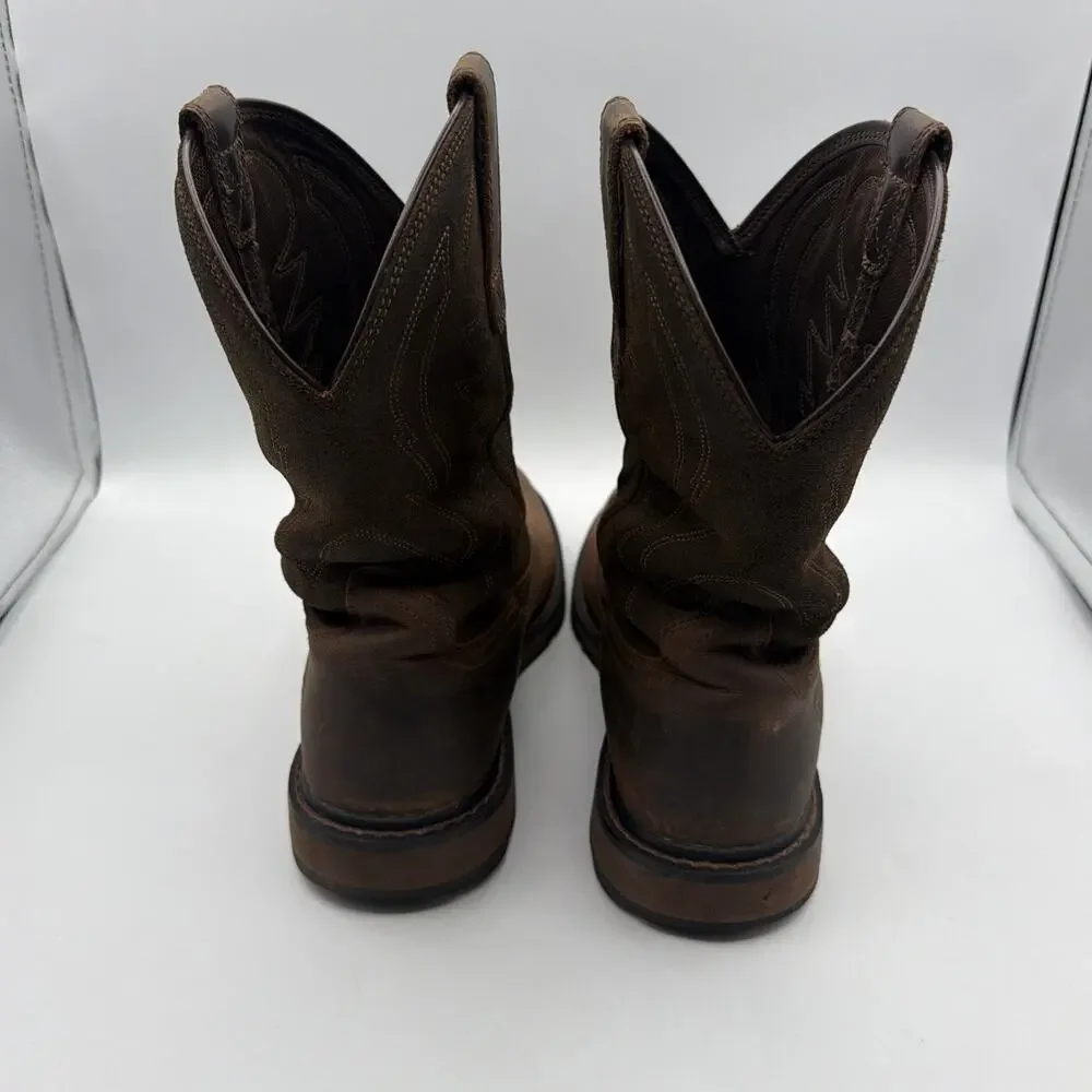 Ariat Work Groundbreaker Pull On Brown Leather Boots 10014238 Mens Size 9.5 D